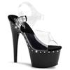 Pleaser - ADORE708LS Sandale à bride à la cheville, Pole dance chaussures - Chaussures de pole dance - Noir/Transparent Product image